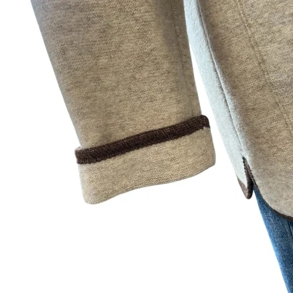 Vintage L.L. Bean beige wool button down coat M - Picture 7 of 14